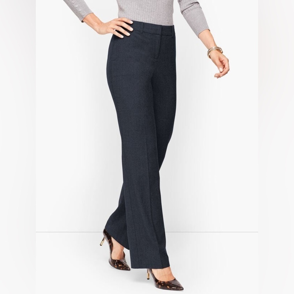 NWT Talbots Windsor Wide Leg Wool Pants Dark Gray Women’s Size 6